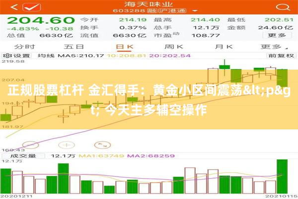 正规股票杠杆 金汇得手：黄金小区间震荡<p> 今天主多辅空操作